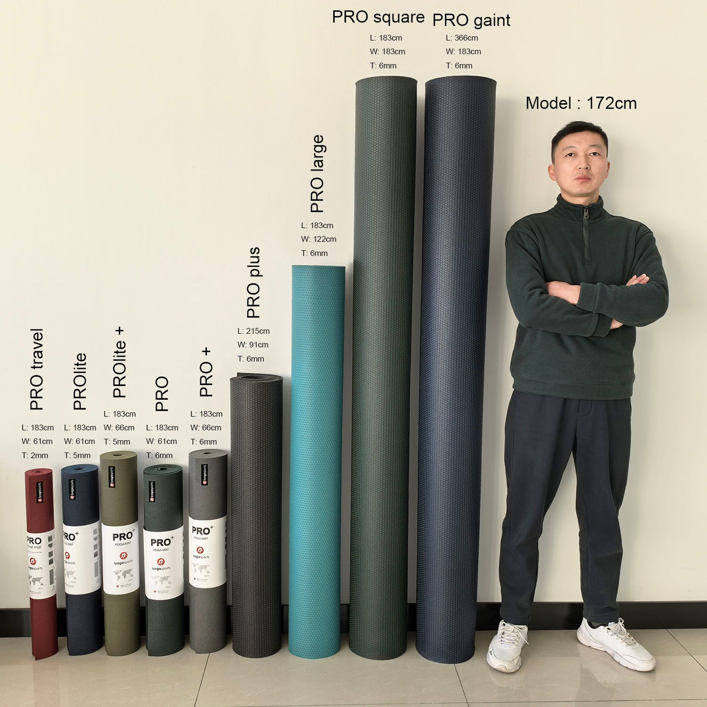 PRO plus yoga mat 36"x85“ 6mm