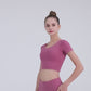 cross back midriff short sleeve