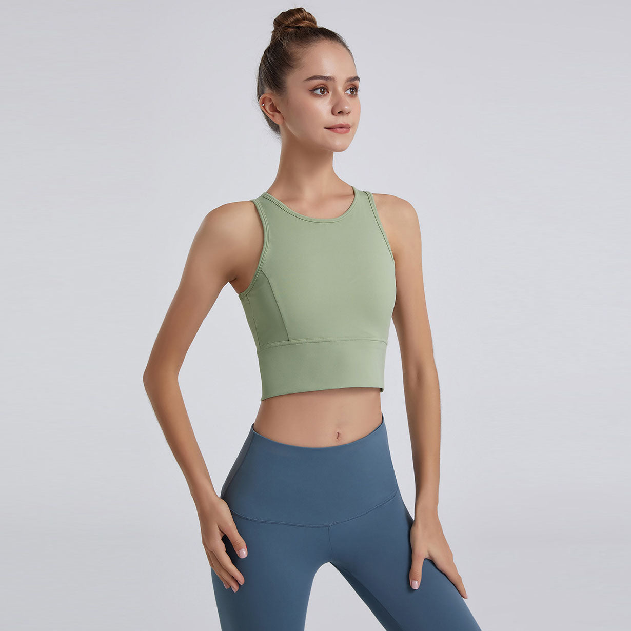 a sleeveless yoga vest