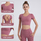 cross back midriff short sleeve