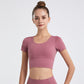 cross back midriff short sleeve