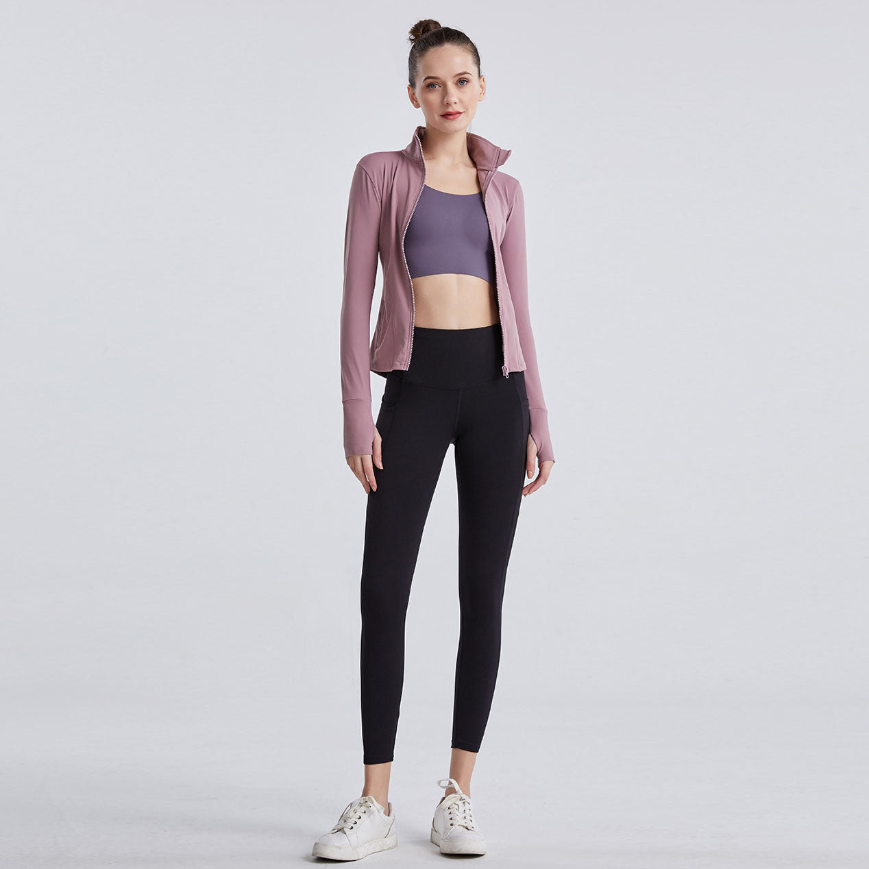 turtleneck zipper cardigan